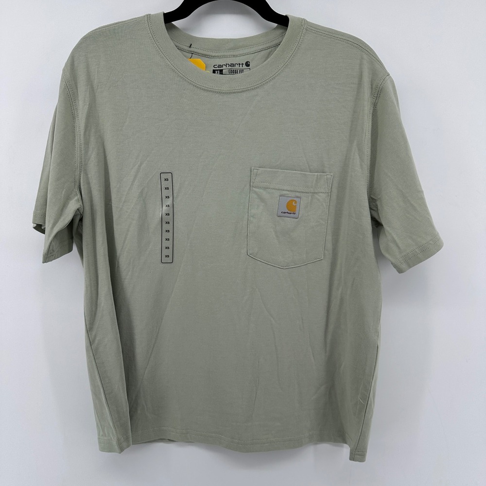 Carhartt Womens Loose Fit TENCEL Fiber Series Pocket T-Shirt Sage TK6122-W XS